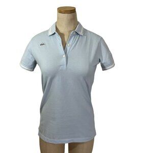 Radmor women's shirt XS light blue short sleeve polo shirt Evergreen golf club